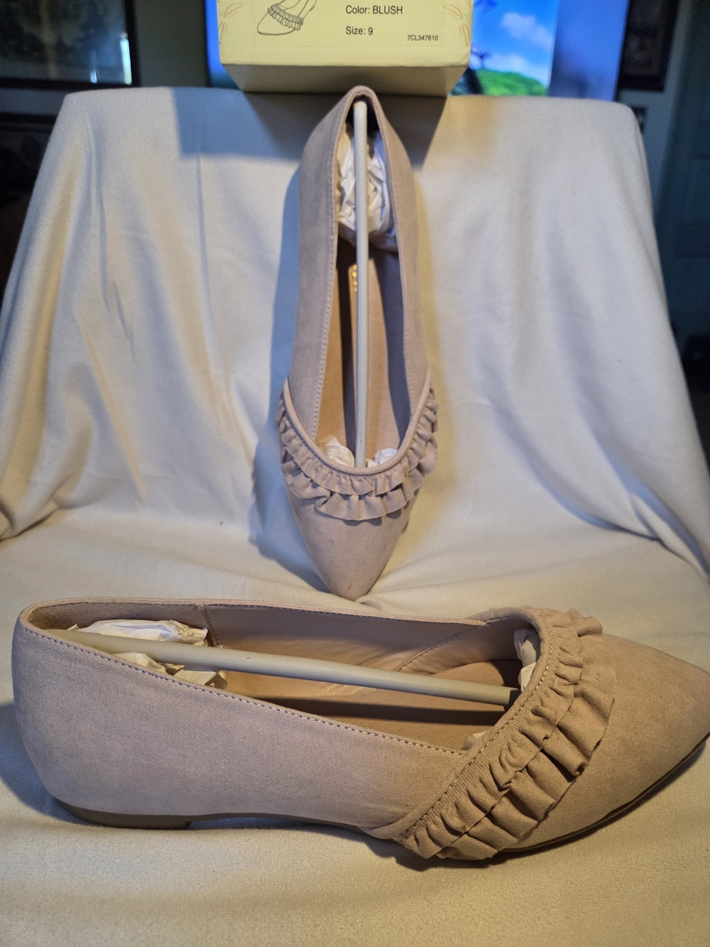 Restricted Junia Flats With Ruffles In Color Blush Size 9